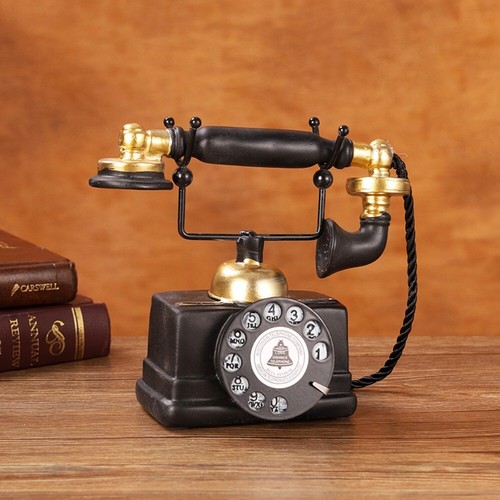 Retro old phone figurine - retro,